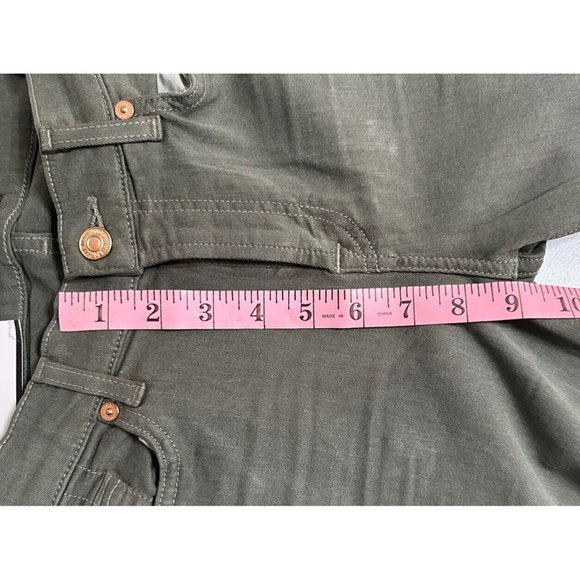 7 For All Mankind NWT Ankle Skinny Jeans Olive Green Mid Rise Denim Jeans Sz 27 - Picture 5 of 10